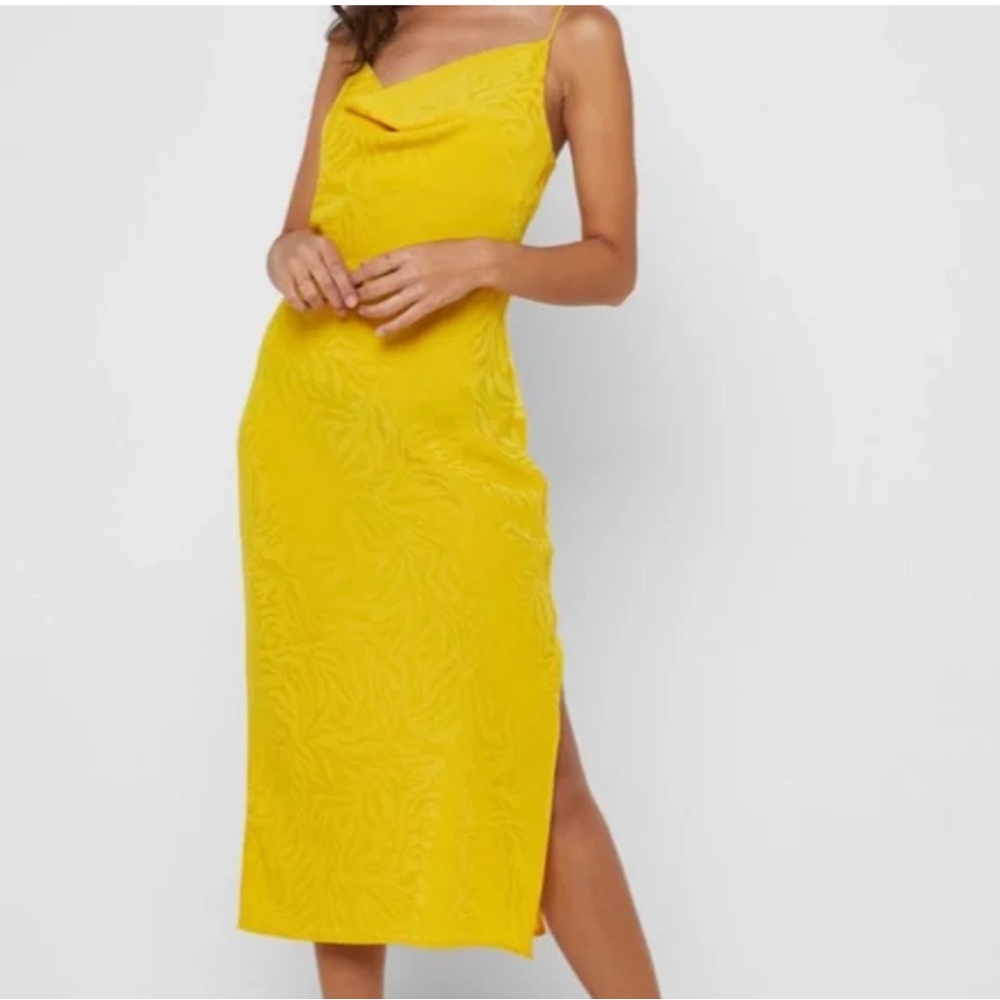 New Look Yellow Cowl neck Midi Dress